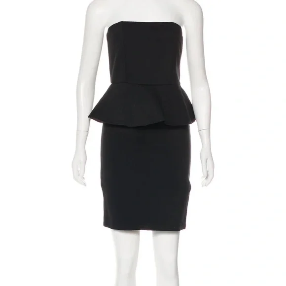 open lace back dress Strapless Peplum Mini Dress  WeWoreWhat